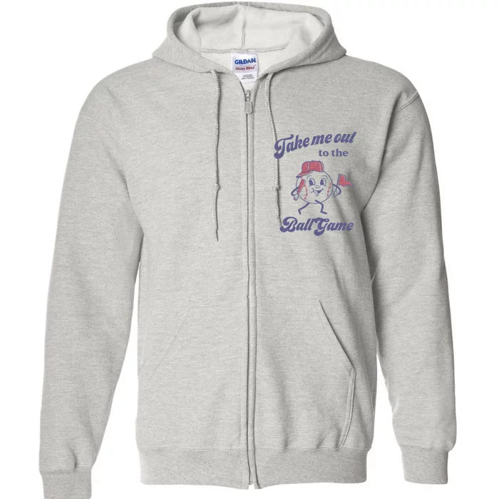 Take Me Out To The Ball Game Baseball Softball Full Zip Hoodie