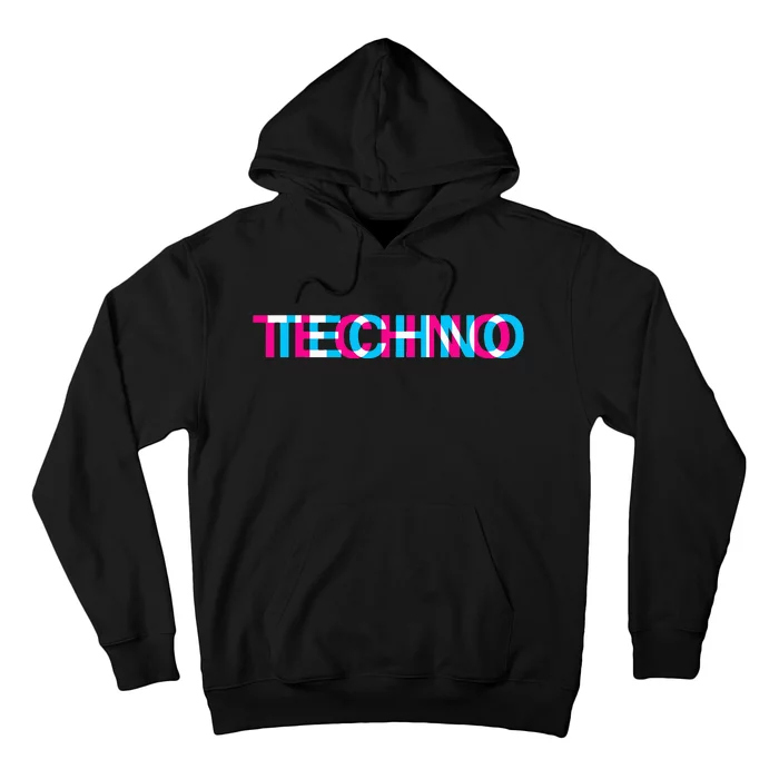 Techno Music Optical Illusion Glitch Trippy Edm Rave Hoodie