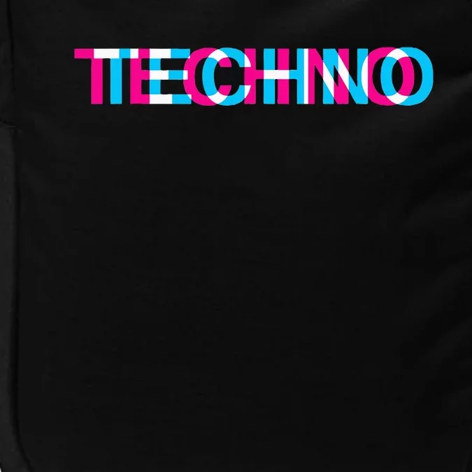 Techno Music Optical Illusion Glitch Trippy Edm Rave Impact Tech Backpack