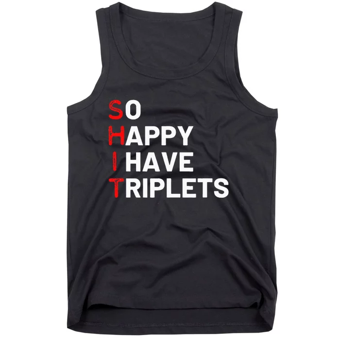 Triplet Mom Of Triplets Funny Triplet Mama Triplet Dad Tank Top