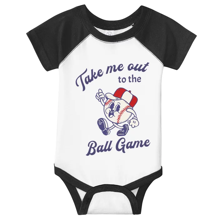 Take Me Out To The Baseball Ball Game Softball Vintage Infant Baby Jersey Bodysuit