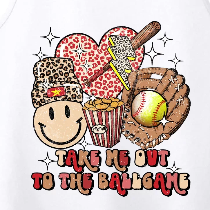 Take Me Out To The Ball Game Softball Player Fans Lover Performance Tank