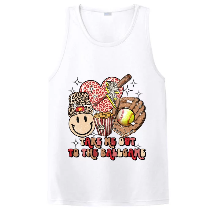 Take Me Out To The Ball Game Softball Player Fans Lover Performance Tank