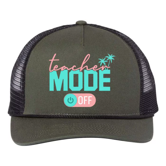 Teacher Mode Off Happy Last Day Of School Summer Break Funny Retro Rope Trucker Hat Cap