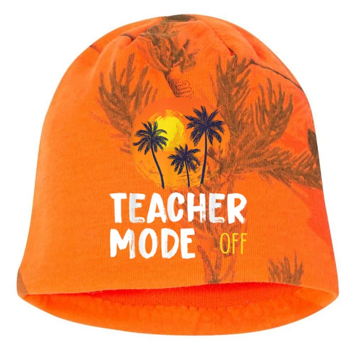 Teacher Mode Off Happy Last Day Of School Summer Break Funny Kati - Camo Knit Beanie