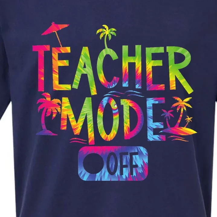 Teacher Mode Off Happy Last Day Of School Summer Break Funny Sueded Cloud Jersey T-Shirt