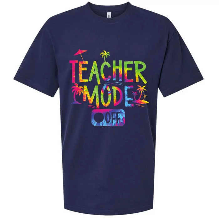 Teacher Mode Off Happy Last Day Of School Summer Break Funny Sueded Cloud Jersey T-Shirt