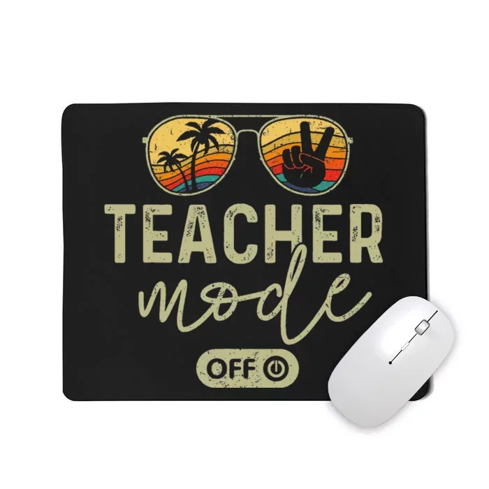 Teacher Mode Off Sunglasses Retro Sunset Summer Vacation Mousepad