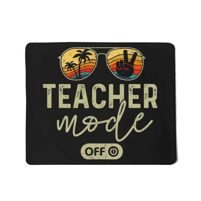 Teacher Mode Off Sunglasses Retro Sunset Summer Vacation Mousepad