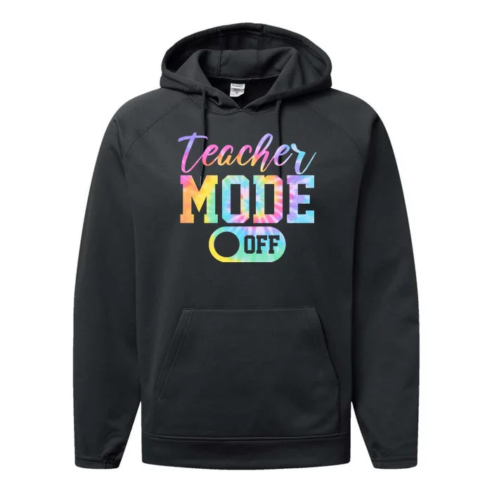 Teacher Mode Off Colorful Retro Performance Fleece Hoodie