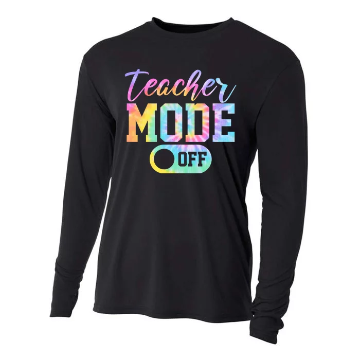 Teacher Mode Off Colorful Retro Cooling Performance Long Sleeve Crew