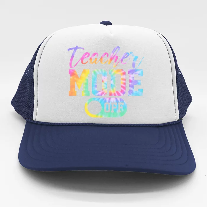 Teacher Mode Off Colorful Retro Trucker Hat