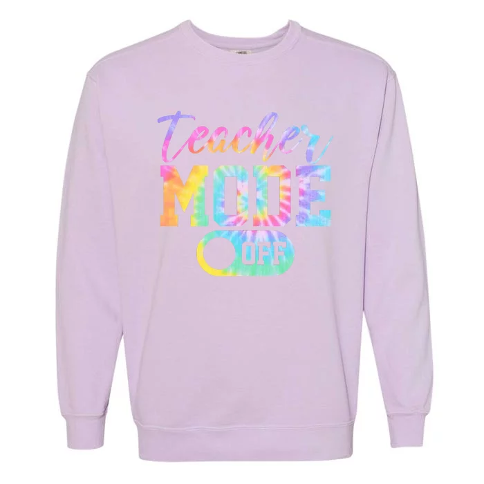 Teacher Mode Off Colorful Retro Garment-Dyed Sweatshirt