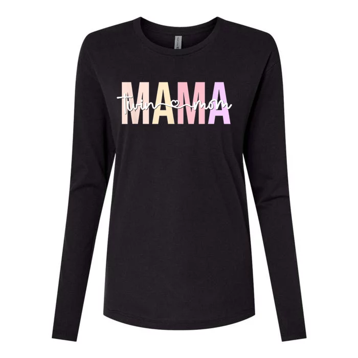 Twin Mom Of Twins Twin Mama Of Twins Twin Mother Womens Cotton Relaxed Long Sleeve T-Shirt