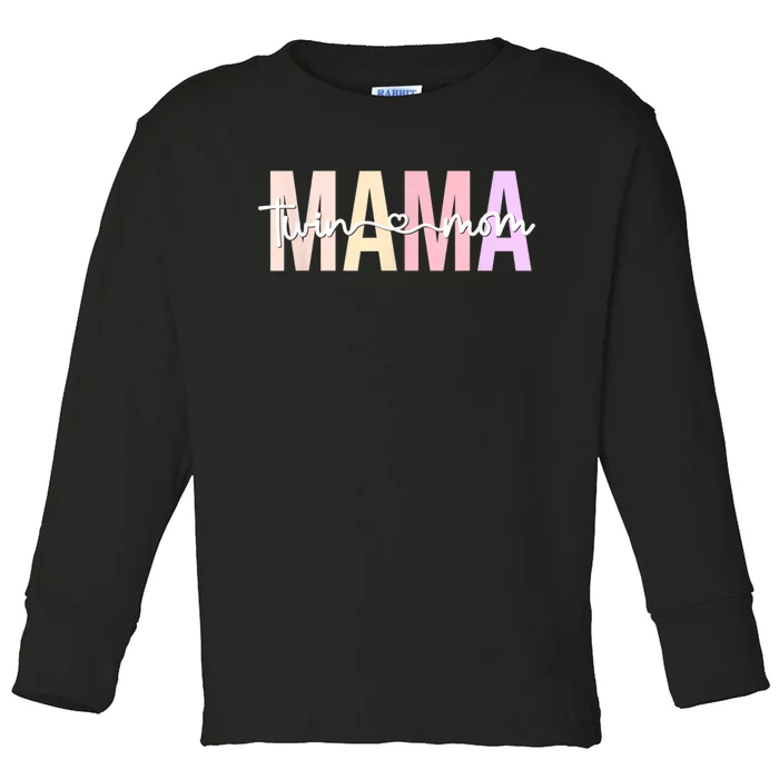 Twin Mom Of Twins Twin Mama Of Twins Twin Mother Toddler Long Sleeve Shirt