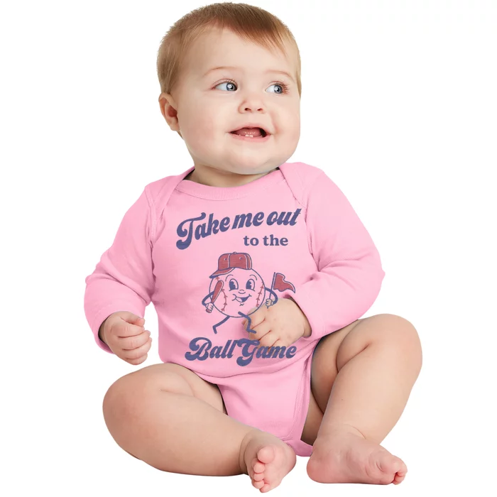 Take Me Out To The Ball Game Baseball Softball Baby Long Sleeve Bodysuit