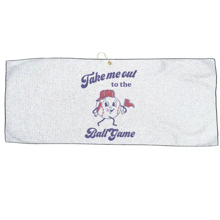 Take Me Out To The Ball Game Baseball Softball Large Microfiber Waffle Golf Towel