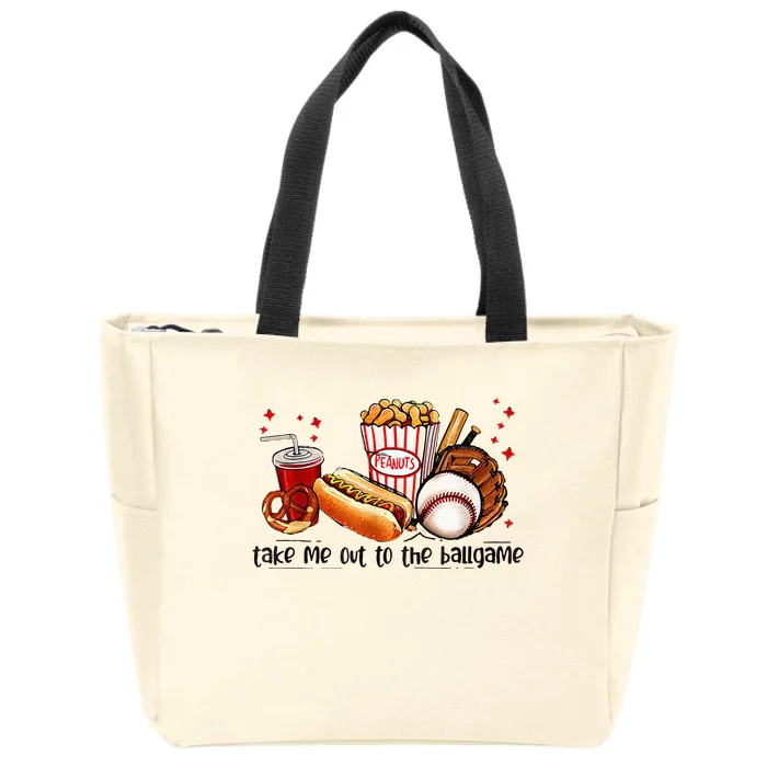 Take Me Out To The Ball Game Baseball Player Fans Lover Zip Tote Bag