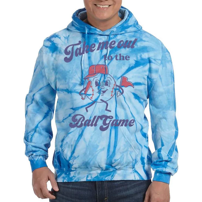 Take Me Out To The Ball Game Baseball Softball Tie Dye Hoodie