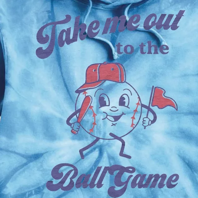 Take Me Out To The Ball Game Baseball Softball Tie Dye Hoodie