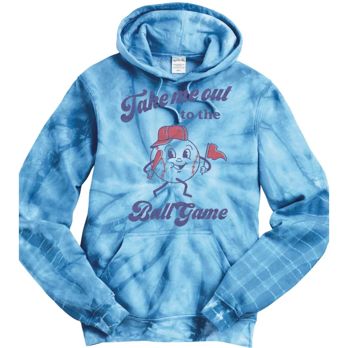 Take Me Out To The Ball Game Baseball Softball Tie Dye Hoodie