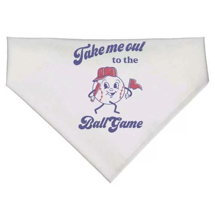 Take Me Out To The Ball Game Baseball Softball USA-Made Doggie Bandana