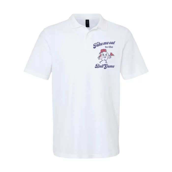 Take Me Out To The Ball Game Baseball Softball Softstyle Adult Sport Polo