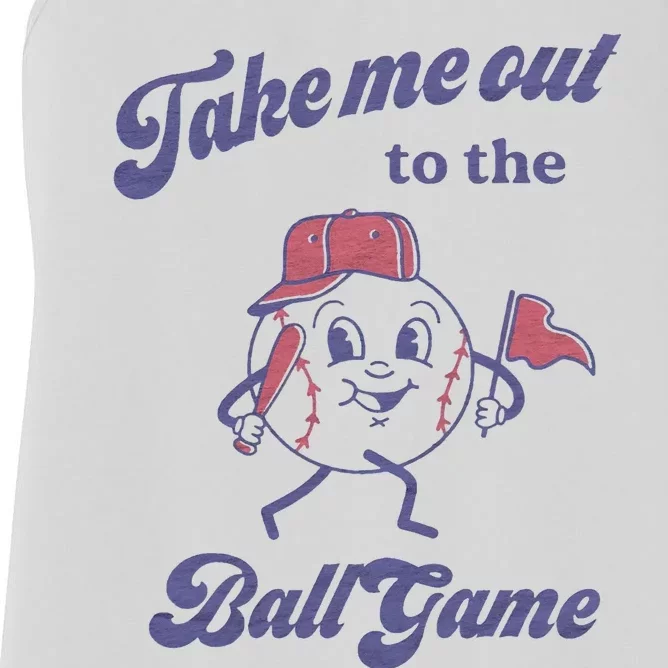 Take Me Out To The Ball Game Baseball Softball Women's Racerback Tank