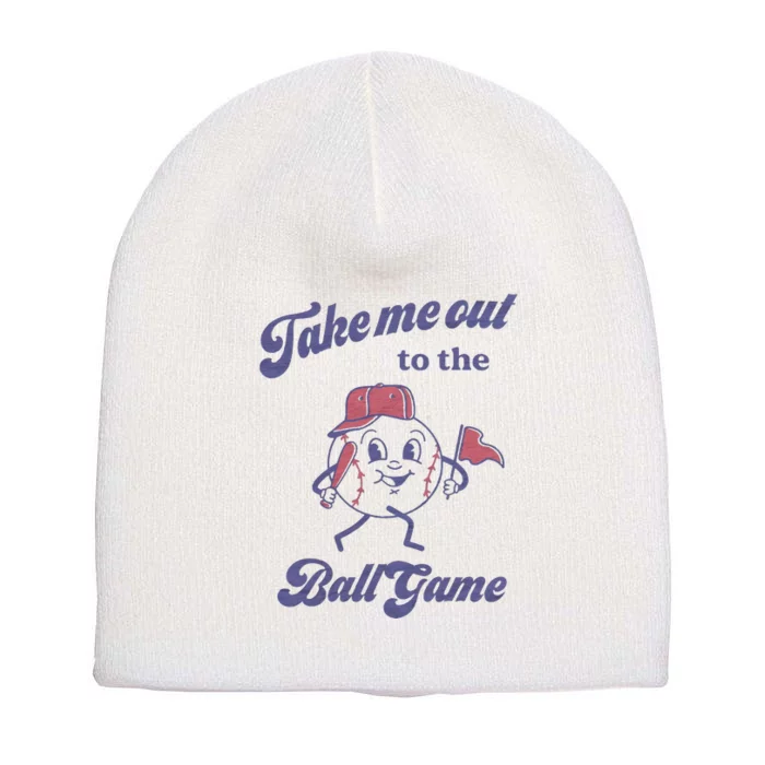 Take Me Out To The Ball Game Baseball Softball Short Acrylic Beanie