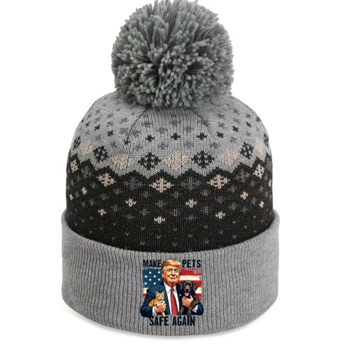 Trump Make Pets Safe Again Funny Save Our Pets Vote Trump The Baniff Cuffed Pom Beanie