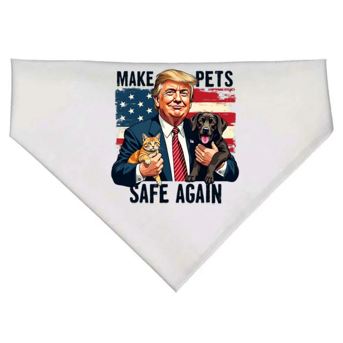 Trump Make Pets Safe Again Funny Save Our Pets Vote Trump USA-Made Doggie Bandana