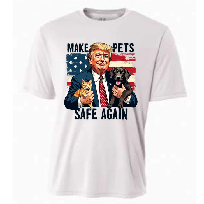 Trump Make Pets Safe Again Funny Save Our Pets Vote Trump Cooling Performance Crew T-Shirt