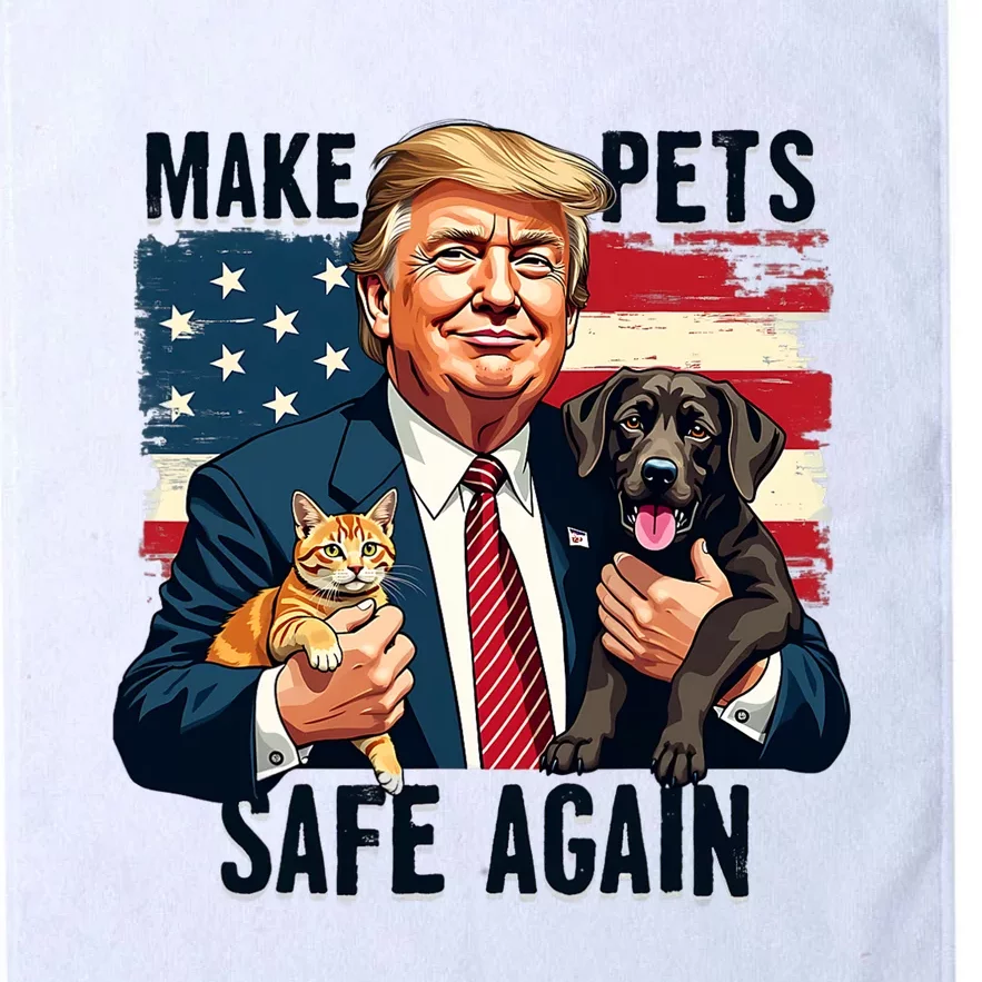 Trump Make Pets Safe Again Funny Save Our Pets Vote Trump Platinum Collection Golf Towel