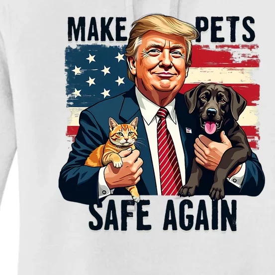 Trump Make Pets Safe Again Funny Save Our Pets Vote Trump Women's Pullover Hoodie