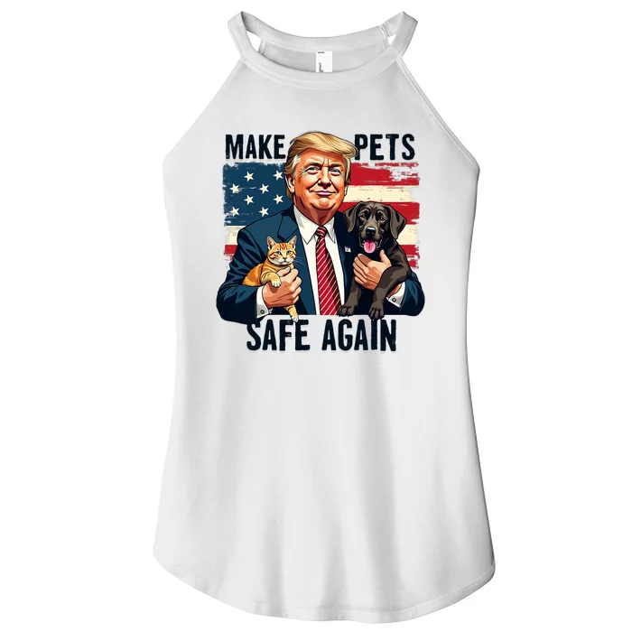 Trump Make Pets Safe Again Funny Save Our Pets Vote Trump Women’s Perfect Tri Rocker Tank