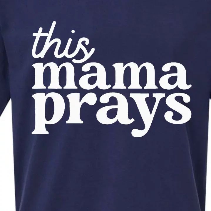 This Mama Prays Christian Mommy Faith MotherS Day Sueded Cloud Jersey T-Shirt