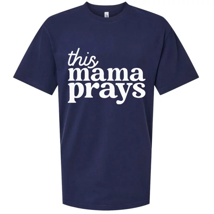 This Mama Prays Christian Mommy Faith MotherS Day Sueded Cloud Jersey T-Shirt