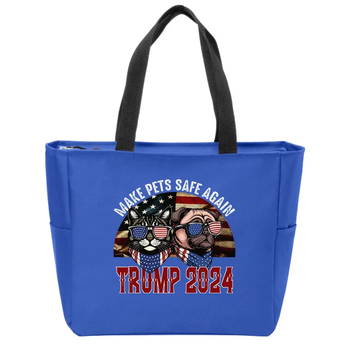 Trump Make Pets Safe Again Funny Save Our Pets Vote Trump Gift Zip Tote Bag