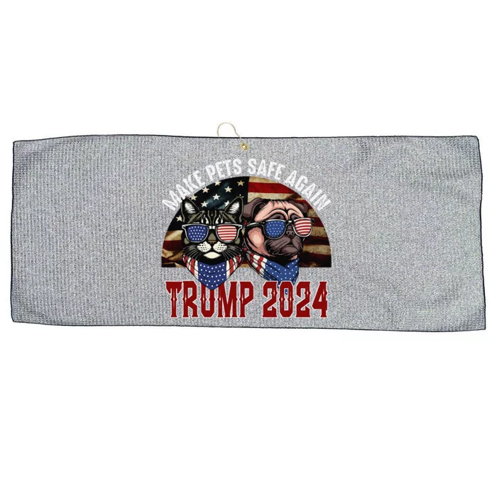 Trump Make Pets Safe Again Funny Save Our Pets Vote Trump Gift Large Microfiber Waffle Golf Towel