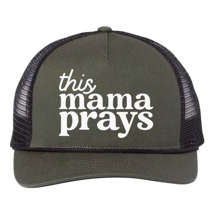 This Mama Prays Christian Mommy Faith Mothers Day Retro Rope Trucker Hat Cap