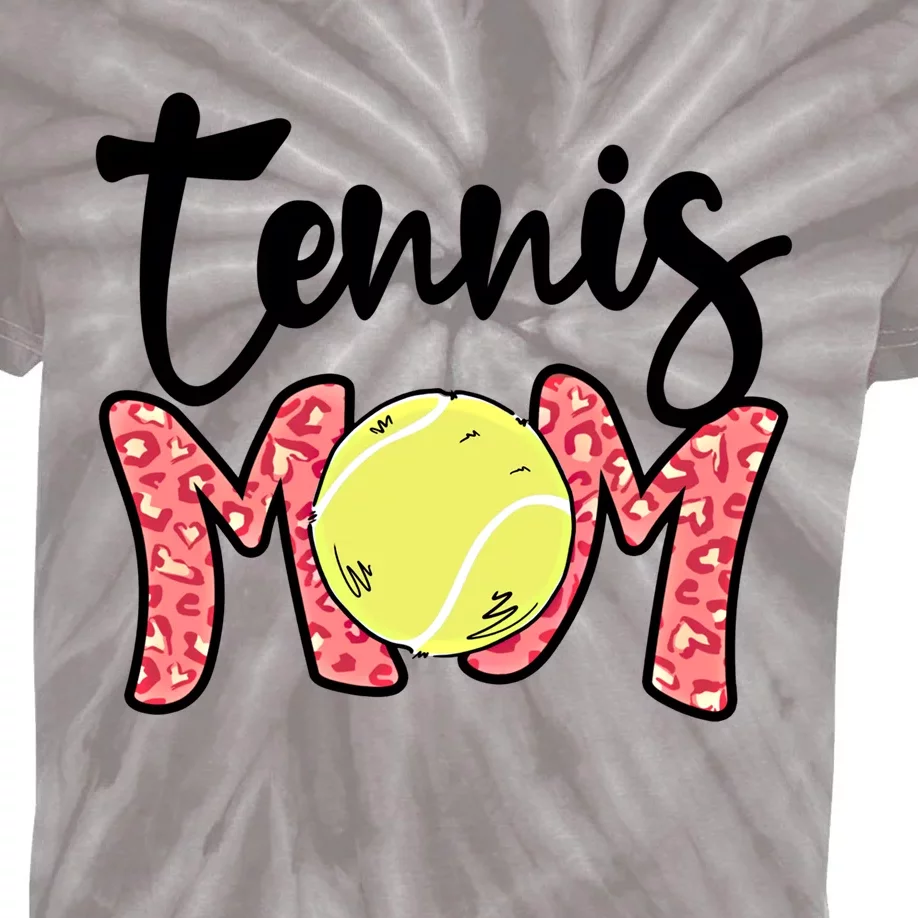 Tennis Mom Pink Leopard Tennis Mama Mothers Day Tennis Mom Gift Kids Tie-Dye T-Shirt