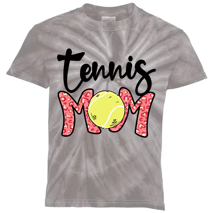 Tennis Mom Pink Leopard Tennis Mama Mothers Day Tennis Mom Gift Kids Tie-Dye T-Shirt