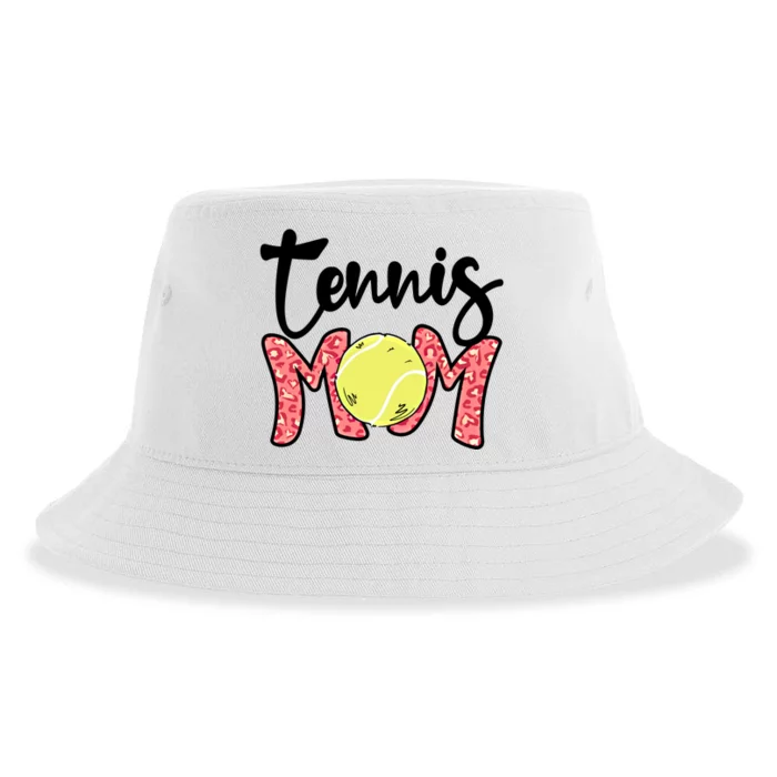 Tennis Mom Pink Leopard Tennis Mama Mothers Day Tennis Mom Gift Sustainable Bucket Hat