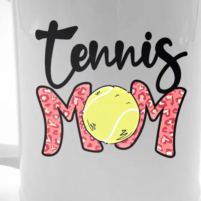 Tennis Mom Pink Leopard Tennis Mama Mothers Day Tennis Mom Gift Front & Back Beer Stein