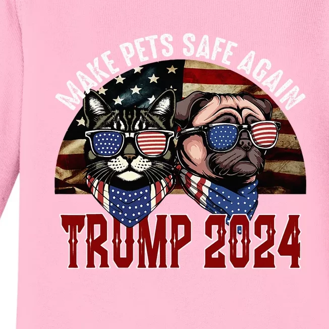 Trump Make Pets Safe Again Save Our Pets Vote Trump Baby Long Sleeve Bodysuit