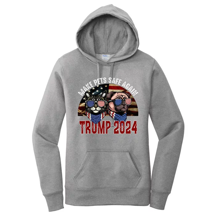 Trump Make Pets Safe Again Save Our Pets Vote Trump Women's Pullover Hoodie