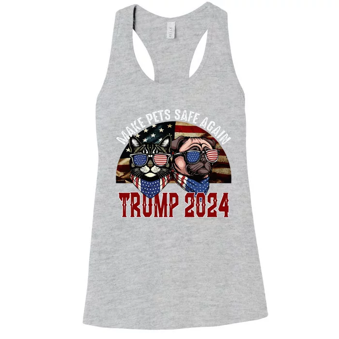 Trump Make Pets Safe Again Save Our Pets Vote Trump Women's Racerback Tank