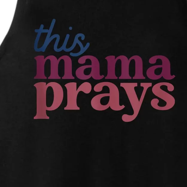 This Mama Prays Christian Mommy Faith Mothers Day Ladies Tri-Blend Wicking Tank