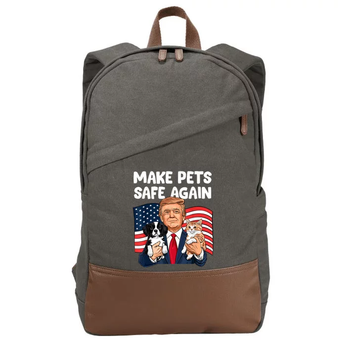 Trump Make Pets Safe Again Funny Save Our Pets Vote Trump Cotton Canvas Backpack