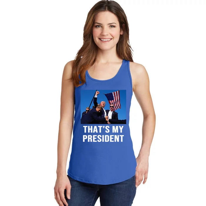 ThatS My President Trump Rally Shooter Mug Shot Trump Ladies Essential Tank